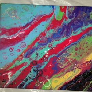 Abstract pour paintings